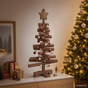 Holz Weihnachtsbaum KOTKA 60 cm Massives Kiefernholz