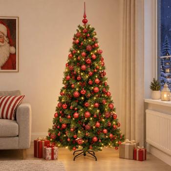 ARDEBO.de - Künstlicher Weihnachtsbaum mit Weihnachtskugel 240 cm 300 LEDs