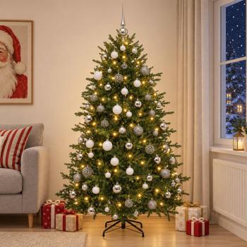 ARDEBO.de - Künstlicher Weihnachtsbaum mit Weihnachtskugel 180 cm 300 LEDs
