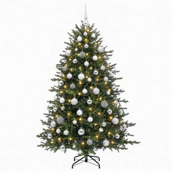Künstlicher Weihnachtsbaum mit Weihnachtskugel 180 cm 300 LEDs