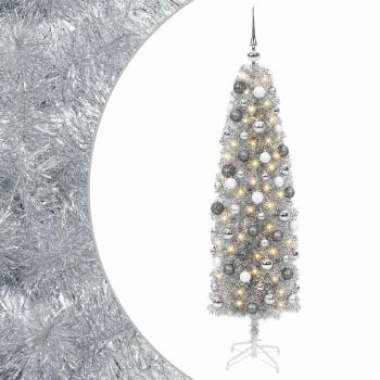 Künstlicher schmaler Weihnachtsbaum mit Weihnachtskugel 180 cm