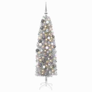 Künstlicher schmaler Weihnachtsbaum mit Weihnachtskugel 180 cm