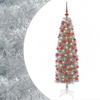 Künstlicher schmaler Weihnachtsbaum mit Weihnachtskugel 180 cm