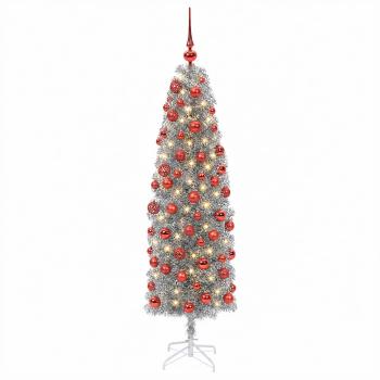Künstlicher schmaler Weihnachtsbaum mit Weihnachtskugel 180 cm
