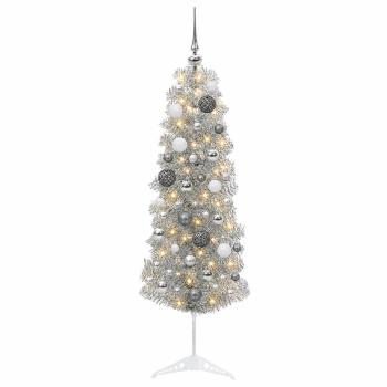 Künstlicher schmaler Weihnachtsbaum mit Weihnachtskugel 150 cm