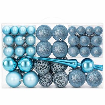 Weihnachtskugelset 111 stk. Türkis Durchmesser 6 cm Polystyrol