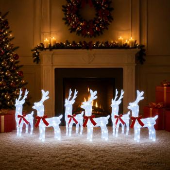 ARDEBO.de - Weihnachtsrentier 6 stk. 240 LEDs Kaltweiß