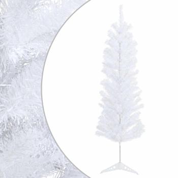 Künstlicher schlanker Weihnachtsbaum 120 cm PVC und Stahl Weiß