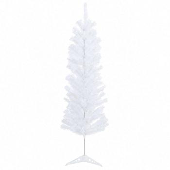 Künstlicher schlanker Weihnachtsbaum 120 cm PVC und Stahl Weiß