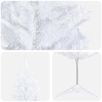 Künstlicher schlanker Weihnachtsbaum 120 cm PVC und Stahl Weiß