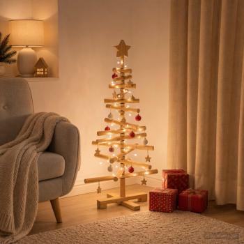Holz Weihnachtsbaum KOTKA 90 cm Massives Kiefernholz