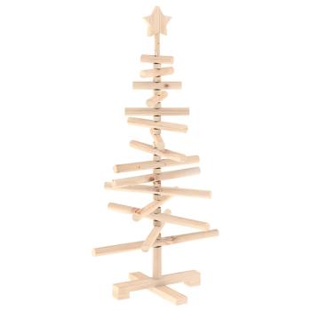 Holz Weihnachtsbaum KOTKA 90 cm Massives Kiefernholz Natürlich