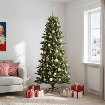 ARDEBO.de - Künstlicher Weihnachtsbaum mit Weihnachtskugel 210 cm 300 LEDs