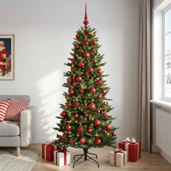 ARDEBO.de - Künstlicher Weihnachtsbaum mit Weihnachtskugel 180 cm 300 LEDs