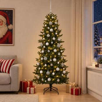 ARDEBO.de - Künstlicher Weihnachtsbaum mit Weihnachtskugel 210 cm 300 LEDs