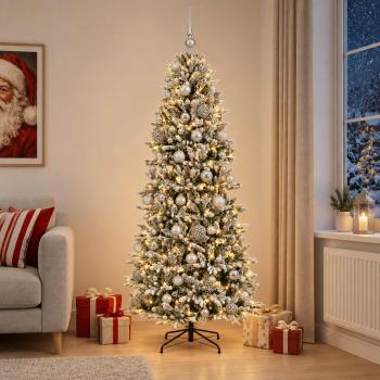 ARDEBO.de - Künstlicher Weihnachtsbaum mit Weihnachtskugel 180 cm 300 LEDs