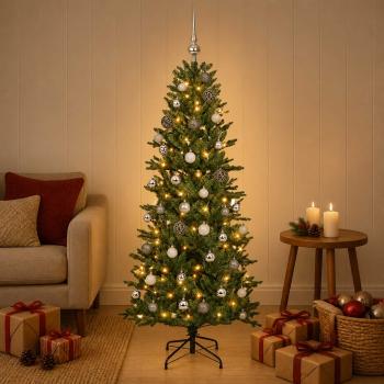 ARDEBO.de - Künstlicher Weihnachtsbaum mit Weihnachtskugel 120 cm 150 LEDs