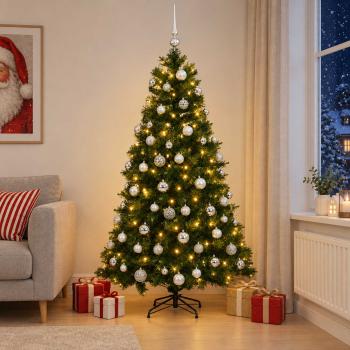 ARDEBO.de - Künstlicher Weihnachtsbaum mit Weihnachtskugel 180 cm 300 LEDs