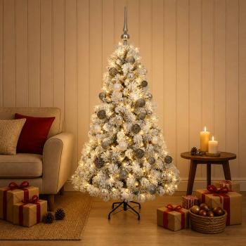 Künstlicher Weihnachtsbaum mit Weihnachtskugel 120 cm 150 LEDs