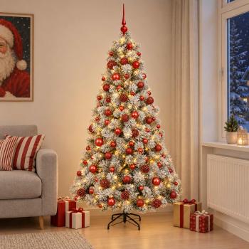 ARDEBO.de - Künstlicher Weihnachtsbaum mit Weihnachtskugel 240 cm 300 LEDs