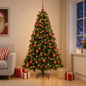 ARDEBO.de - Künstlicher Weihnachtsbaum mit Weihnachtskugel 180 cm 300 LEDs
