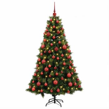 Künstlicher Weihnachtsbaum mit Weihnachtskugel 180 cm 300 LEDs