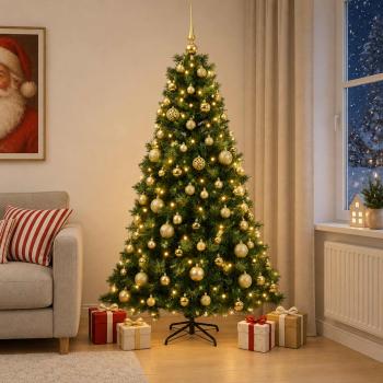 Künstlicher Weihnachtsbaum mit Weihnachtskugel 240 cm 300 LEDs