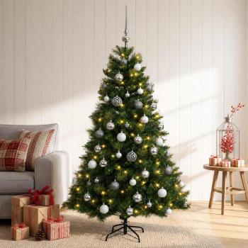 ARDEBO.de - Künstlicher Weihnachtsbaum mit Weihnachtskugel 150 cm 150 LEDs