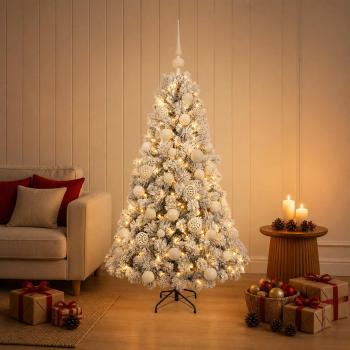 Künstlicher Weihnachtsbaum mit Weihnachtskugel 120 cm 150 LEDs