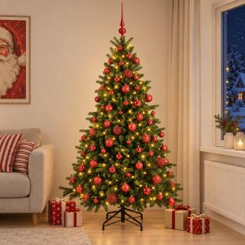 Künstlicher Weihnachtsbaum mit Weihnachtskugel 180 cm 300 LEDs