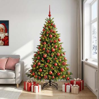 ARDEBO.de - Künstlicher Weihnachtsbaum mit Weihnachtskugel 210 cm 300 LEDs