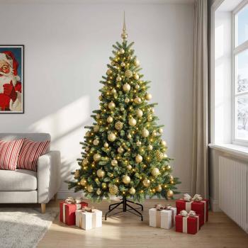 ARDEBO.de - Künstlicher Weihnachtsbaum mit Weihnachtskugel 210 cm 300 LEDs