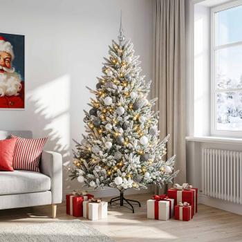ARDEBO.de - Künstlicher Weihnachtsbaum mit Weihnachtskugel 210 cm 300 LEDs