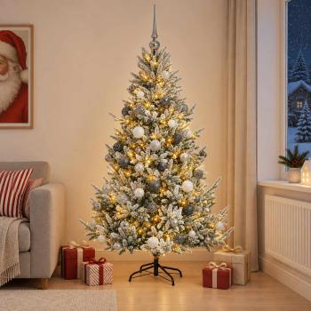 Künstlicher Weihnachtsbaum mit Weihnachtskugel 210 cm 300 LEDs