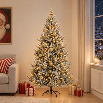 Künstlicher Weihnachtsbaum mit Weihnachtskugel 240 cm 300 LEDs