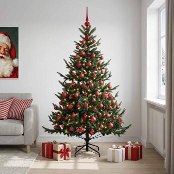 ARDEBO.de - Künstlicher Weihnachtsbaum mit Weihnachtskugel 180 cm 300 LEDs
