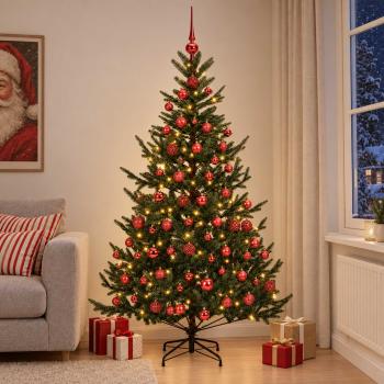 Künstlicher Weihnachtsbaum mit Weihnachtskugel 180 cm 300 LEDs