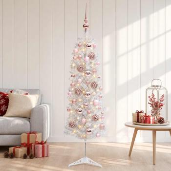 ARDEBO.de - Künstlicher schmaler Weihnachtsbaum mit Weihnachtskugel 120 cm