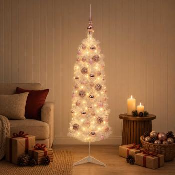 Künstlicher schmaler Weihnachtsbaum mit Weihnachtskugel 120 cm