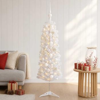 ARDEBO.de - Künstlicher schmaler Weihnachtsbaum mit Weihnachtskugel 120 cm