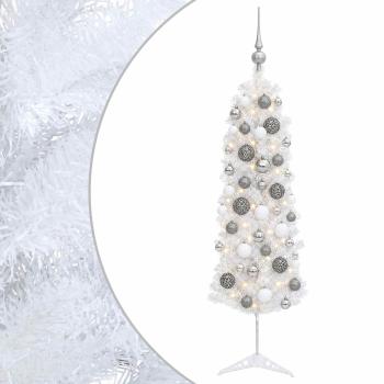 Künstlicher schmaler Weihnachtsbaum mit Weihnachtskugel 120 cm