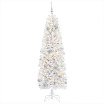 Künstlicher schmaler Weihnachtsbaum mit Weihnachtskugel 180 cm