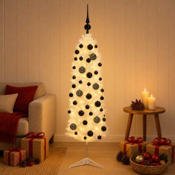 ARDEBO.de - Künstlicher schmaler Weihnachtsbaum mit Weihnachtskugel 120 cm