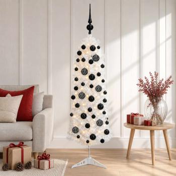 Künstlicher schmaler Weihnachtsbaum mit Weihnachtskugel 120 cm