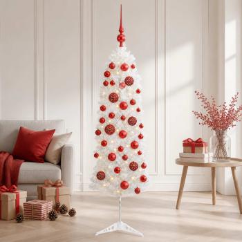 Künstlicher schmaler Weihnachtsbaum mit Weihnachtskugel 120 cm