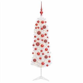 Künstlicher schmaler Weihnachtsbaum mit Weihnachtskugel 120 cm