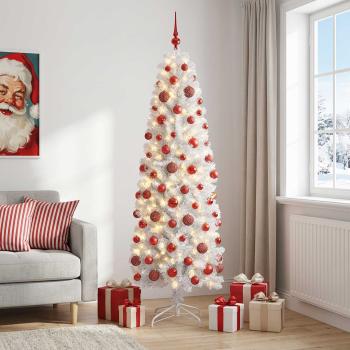 ARDEBO.de - Künstlicher schmaler Weihnachtsbaum mit Weihnachtskugel 180 cm