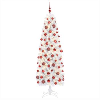 Künstlicher schmaler Weihnachtsbaum mit Weihnachtskugel 180 cm