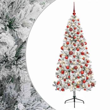 Künstlicher Weihnachtsbaum mit Weihnachtskugeln 210 cm 300 LEDs