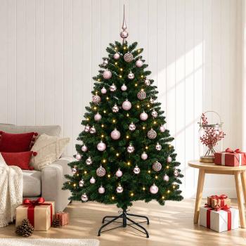 ARDEBO.de - Künstlicher Weihnachtsbaum Mittelgrün mit Kugeln 150 cm
